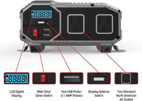 ENERGIZER 2000 Watt 12V Power Inverter image of front features 