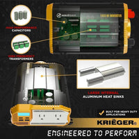 KRIËGER 1100 Watt 12V Power Inverter image of engineered to perform