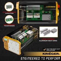 Krieger 3000 Watts Power Inverter 12V to 110V image of engineered to perform